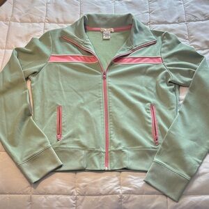 Green and Pink Track Full Zip Jacket